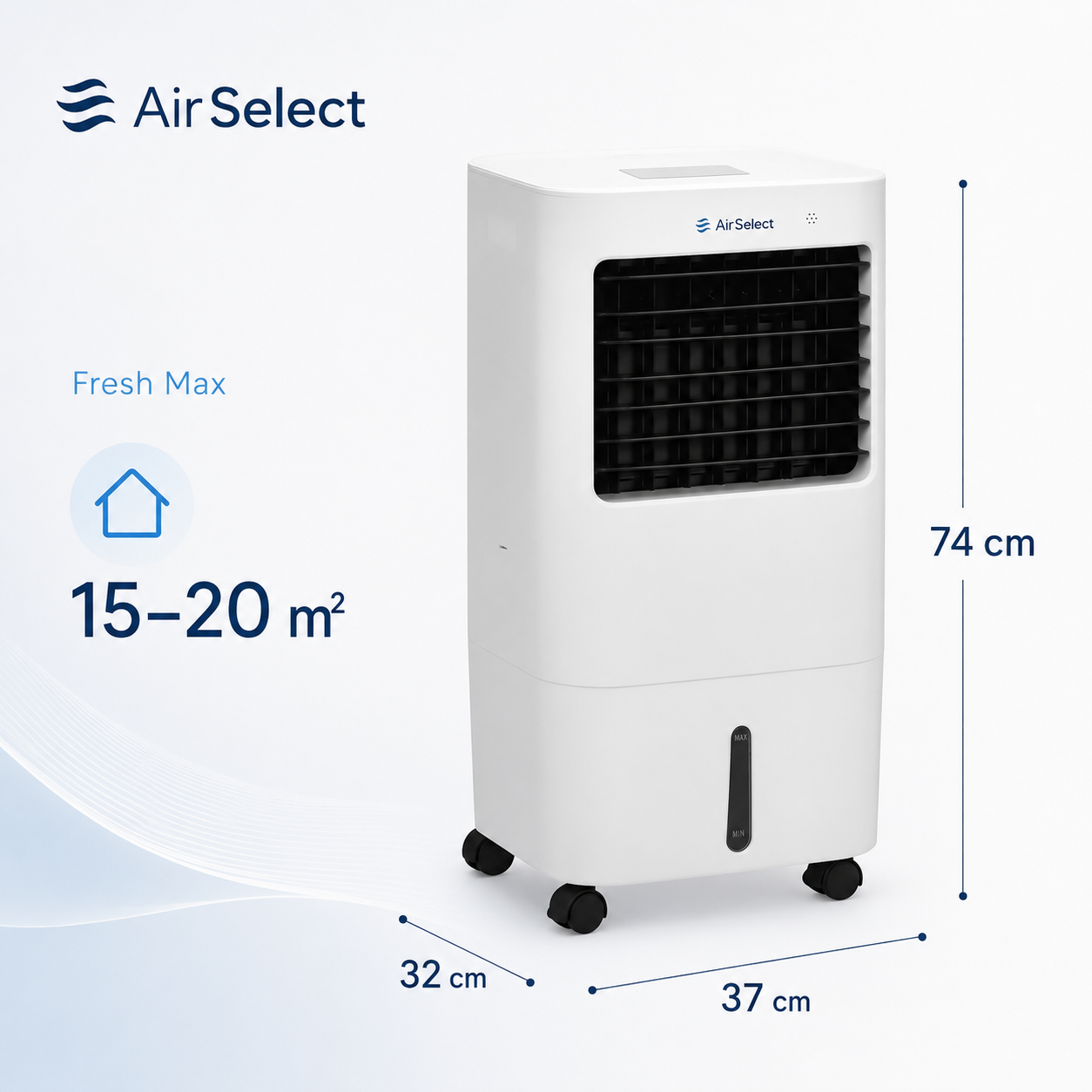 Fresh Max s’adapte facilement aux chambres, bureaux et studios de 15 à 20 m²